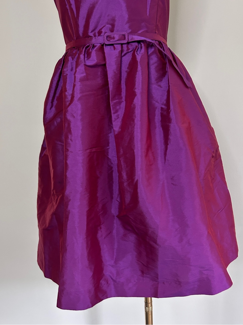 Alfred Sung Iridescent Strapless Taffeta Belted Dress Formal Cocktail Hoco | 12 - Picture 6 of 15